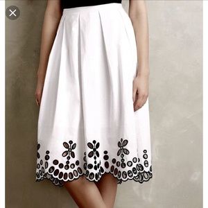 Anthropologie Eyelet MIDI Skirt NWT
